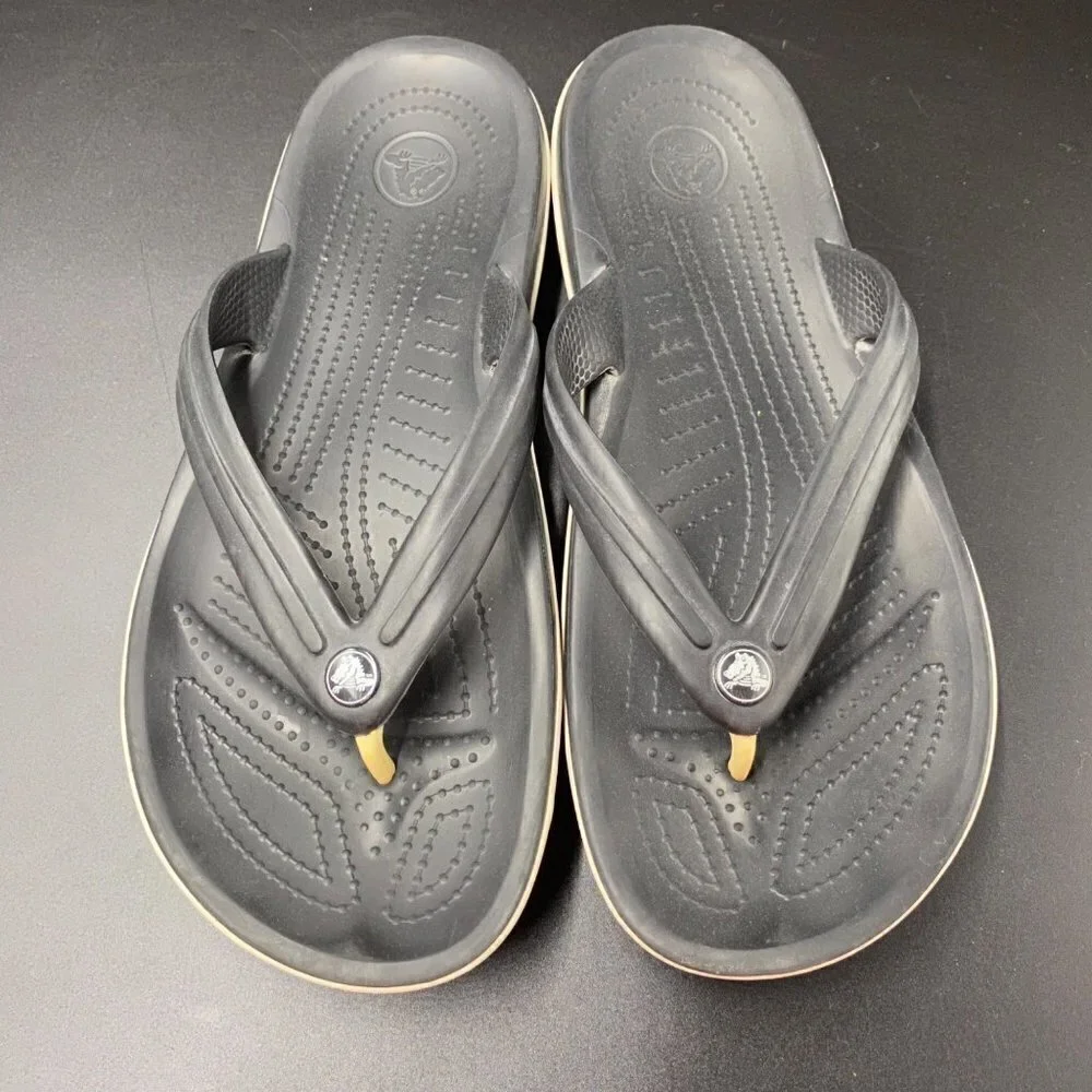 Crocs Black Flip Flops Men's Size 10/Women's Size 12